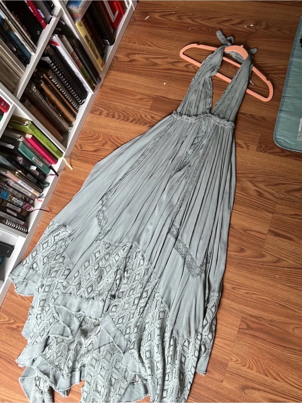Free People Sage Halter Lace-Trim Maxi Dress
